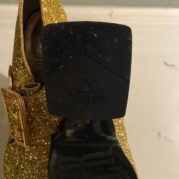 John Fluevog Gold Mega Munster Original Baroque Platform Heels - Picture 17 of 17